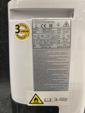 1462380-6 Avfuktare Master DH 712 P