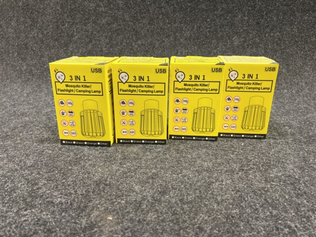1462376-1 4 st Myggdödare/ficklampa/campinglykta, 3in1