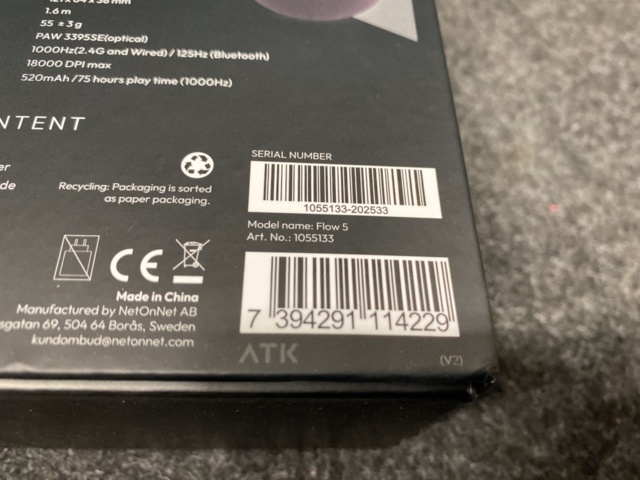 1460328-3 Gaming mouse Svive Flow 5 Wireless