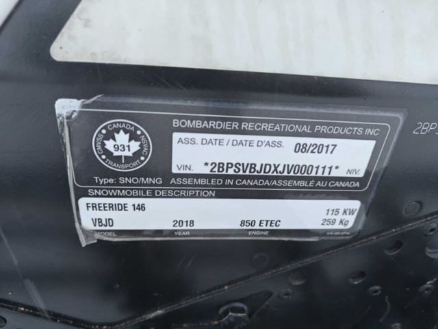 1462390-15 Ski-Doo Freeride 146, 850 E-tec 156hk, 2018 Endast 201 mil!