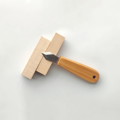 1462881-1 4 st Träsnidar­knivar – 7Cr13 rostfritt stål & bambuhandtag - Fri frakt