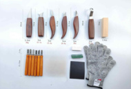 1462883 11-piece Wood Carving Set with Gloves – Walnut & Carbon Steel - Free Shipping