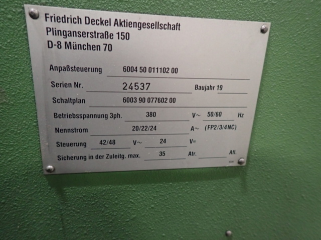 1463503-15 CNC tool milling machine - DECKEL FP4NC - 1991