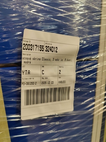 1463393-5 2 st Småfacksskåp CLASSIC, 3 sektioner, 9 fack