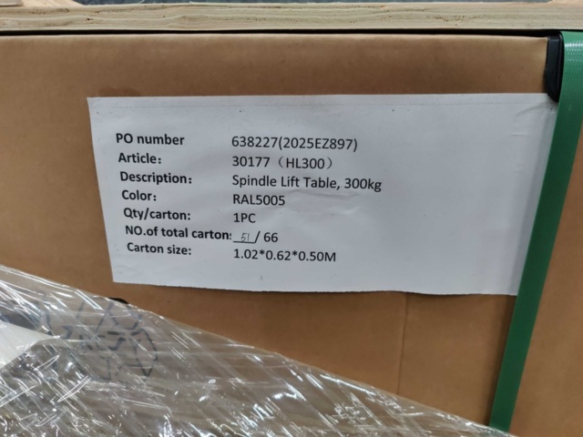 1463403-3 Lift table trolley LASER Manual, 300 kg