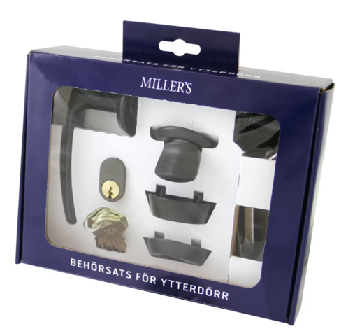 1463667-2 Behörssats för ytterdörr – Miller’s, svart