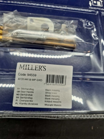 1463691-3 Exterior door handles, 5 pcs - Miller's, shiny brass