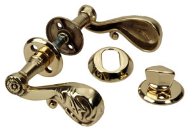 1463694-1 Exterior door handles, 5 pcs - Miller's, shiny brass