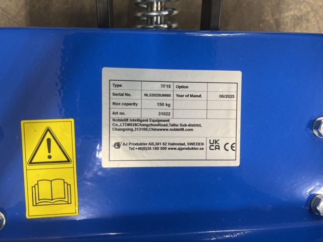 1463495-9 Lift table trolley ACE Hydraulic, 150 kg, 740x450 mm