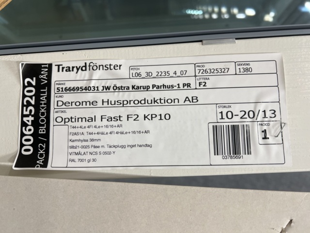 1463408-11 4 st fasta fönster Optimal Fast F2 Trarydsfönster 10-20/13