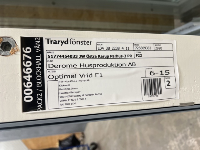 1463410-11 4 st vridfönster Optimal Vrid F1 Trarydfönster 6-15