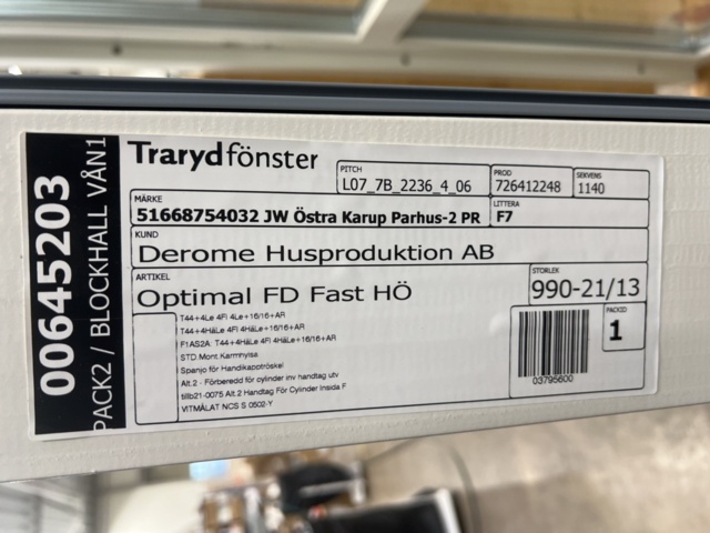 1463412-10 2 st fönsterdörrar Optimal FD Trarydfönster 990-21/13