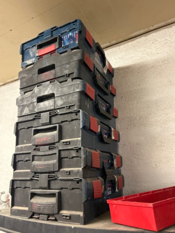 1389127-5 Verktygslådor (tomma), måleri tillbehör m.m