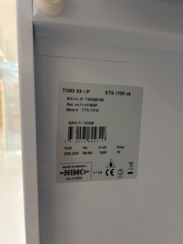 1420427-3 Torkskåp - NIMO ETS 1700