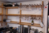 1389133 Stereo, speakers, glasses, receipt printer, coffee maker, plates