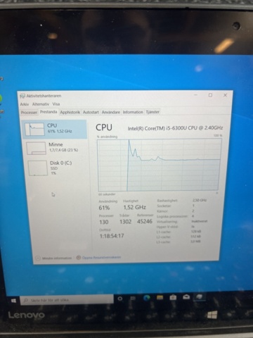 1384599-5 Laptop with charger - Lenovo ThinkPad Yoga 260 with Intel Core i5, 8 GB RAM
