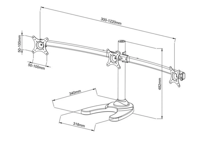 1464805-5 Skärmstativ iiglo MS300 för 3 x 13"-24"