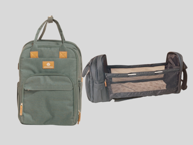 1464804-1 2 st Smooschyy Babyväskor med skötbord, Grå