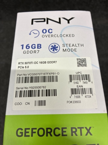 1460360-4 Grafikkort PNY GeForce RTX 5070 Ti OC