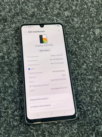 1431627-6 Mobiltelefon utan laddare - Samsung Galaxy A33 5G, 128 GB