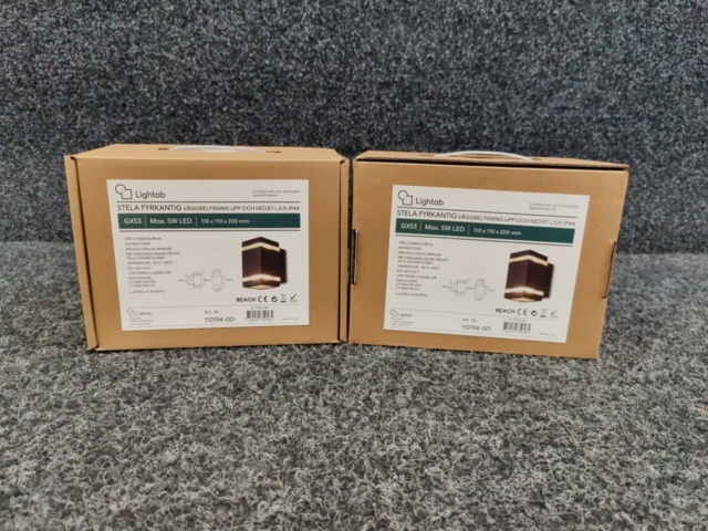 1464832-5 2 pcs Wall luminaires Lightab Stela Square Up and Downlight IP44 Anthracite