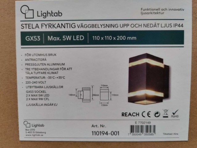 1464832-6 2 pcs Wall luminaires Lightab Stela Square Up and Downlight IP44 Anthracite