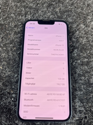 1384608-3 Mobile phone without charger - Apple iPhone 13, 128 GB