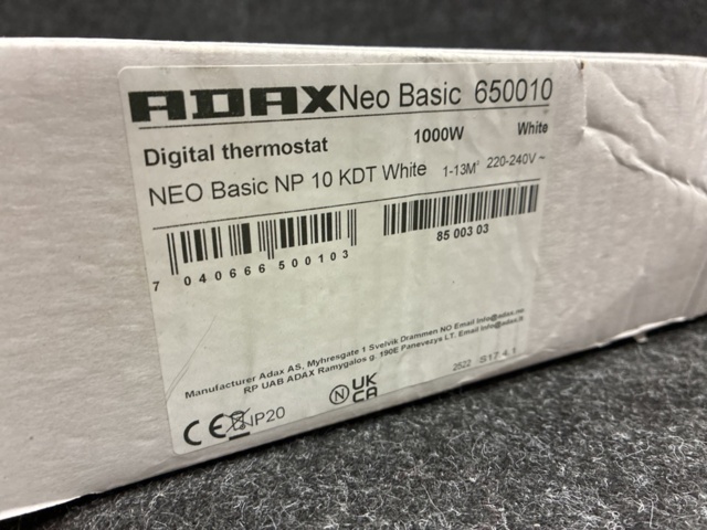 1464693-3 Panelelement Adax Neo Basic 1000W (vit)