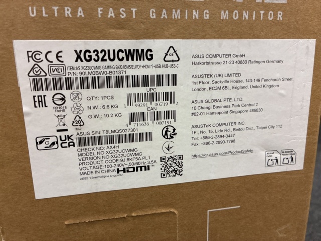 1464710-3 Gaming monitor ASUS 32" ROG Strix 4K XG32UCWMG