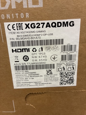 1464711-3 Gaming monitor ASUS 27" ROG Strix XG27AQDMG