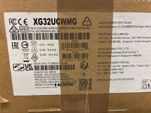 1464713-3 Gaming monitor ASUS 32" ROG Strix 4K XG32UCWMG