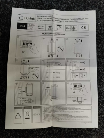 1464833-9 2 pcs Wall luminaires Lightab Stela Square Up and Downlight IP44 Anthracite