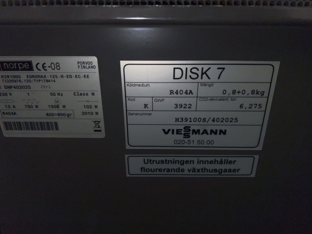 1465145-7 Displaykylskåp Norpe H39100S