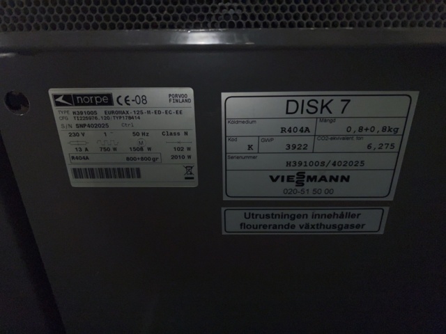 1465145-8 Displaykylskåp Norpe H39100S