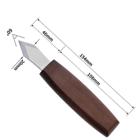 1465442-4 2 st Träsnidar­knivar – 7Cr13 rostfritt stål & bambuhandtag - Fri frakt