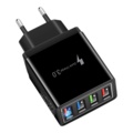 1465514-1 4 pcs Fast Charging USB Wall Adapter 4 Ports Black - Free Shipping