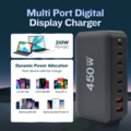 1465637-5 Charging station GaN 450W – 8 ports (USB-C & USB-A) – Fast charging- Free shipping