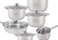 1465896 Rostfri stekpanna och kokkärlset med lock – 12 delar