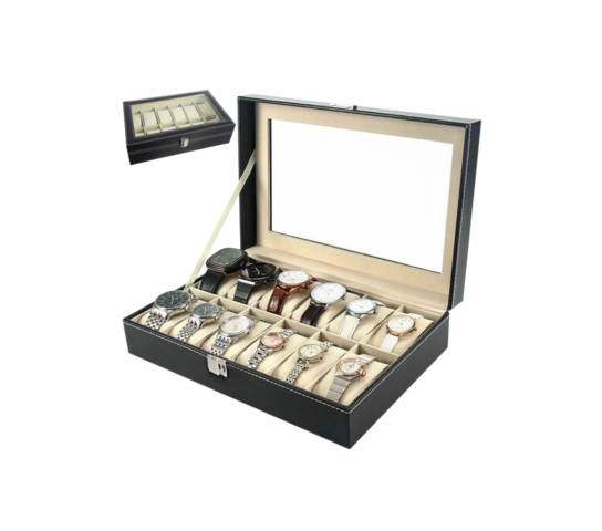 1465975-1 Klockbox - till 12 st klockor / armband / smycken