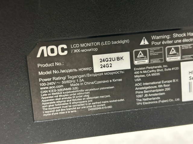 1442494-6 Datorskärmar 6 st - AOC 24G2U/BK och C24G2