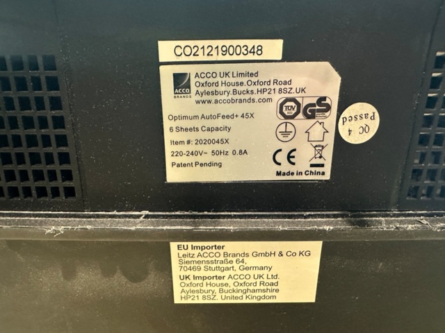 1466957-5 Rexel Document Shredder