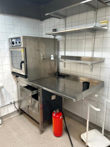 1389166-1 Combi oven MKN with stainless steel bench and shelves