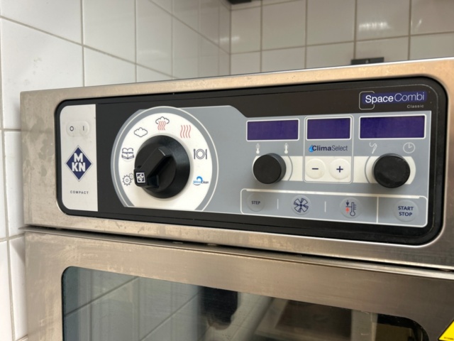 1389166-4 Combi oven MKN with stainless steel bench and shelves