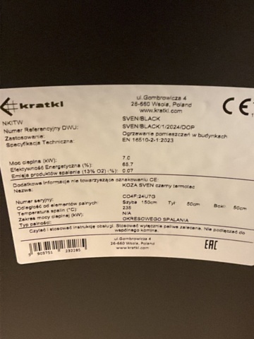 1197419-9 Braskamin Kratki  Sven