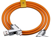 1467108 3 st 4-i-1 Snabbladdningskabel 65 W - Orange 2m - Fri frakt