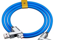 1467109 3 st 4-i-1 Snabbladdningskabel 65 W - Blå 1,5m - Fri frakt