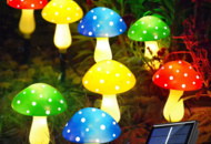 1467129 2 st Solcellsdrivna Ljusslingor Mushroom Glow (6 svampar) - Fri frakt