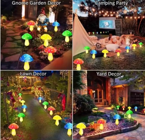 1467130-6 2 pcs Solar Powered String Lights Mushroom Glow (12 mushrooms) - Free shipping