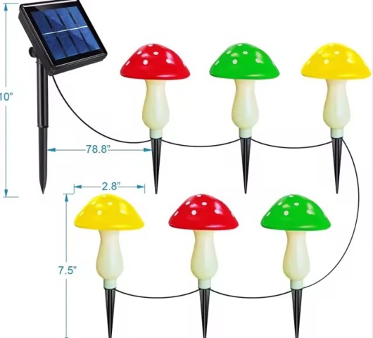 1467130-7 2 pcs Solar Powered String Lights Mushroom Glow (12 mushrooms) - Free shipping