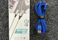 1467150 5 pcs Nylon Lightning Cable USB-A Blue 3 meters - Free shipping